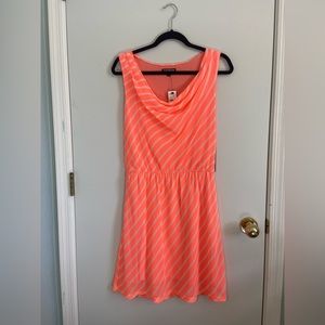 Express Orange and White Striped Sleeveless Dress Size Medium New with Tags